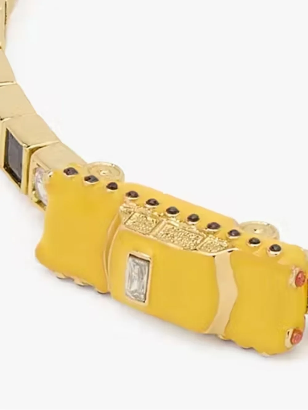Nwt Kate Spade Taxi Bracelet & Hoop Earring Set with Yellow Enamel Taxi Accents - Picture 7 of 8